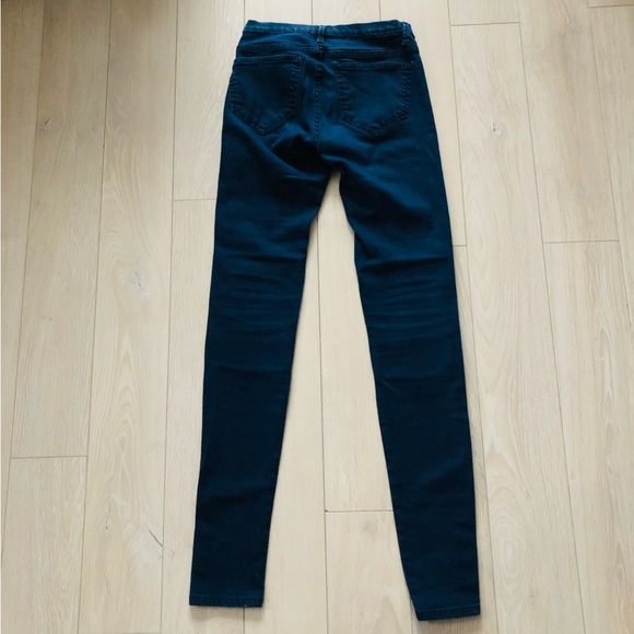 Zara Trafaluc Velour Front Skinny Jeans in Dark Indigo Size 4 - Picture 3 of 11